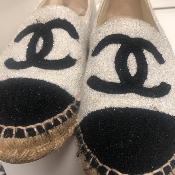 Chanel white black comfy Chanel Espadrilles size 37 - Picture 5 of 6